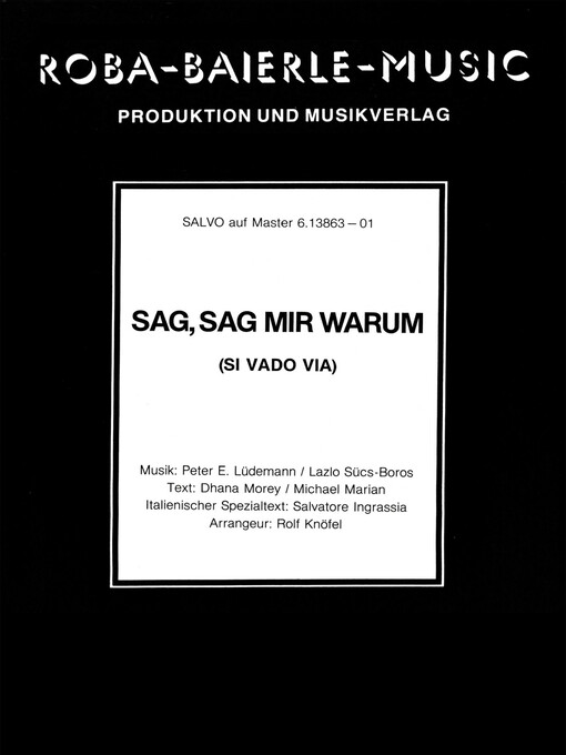 Upplýsingar um Sag, sag mir warum eftir Peter E. Lüdemann - Biðlisti
